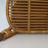 Old vintage rattan coffee table