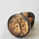 Vintage Hand Carved Wooden Vase: Grapevine Motif, 1970s Yugoslavia