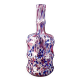 Antique polychrome speckled glass carafe/bottle from Clichy, late 19th century