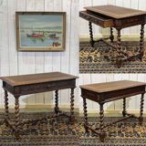 Henry II oak desk table from the early 20th century