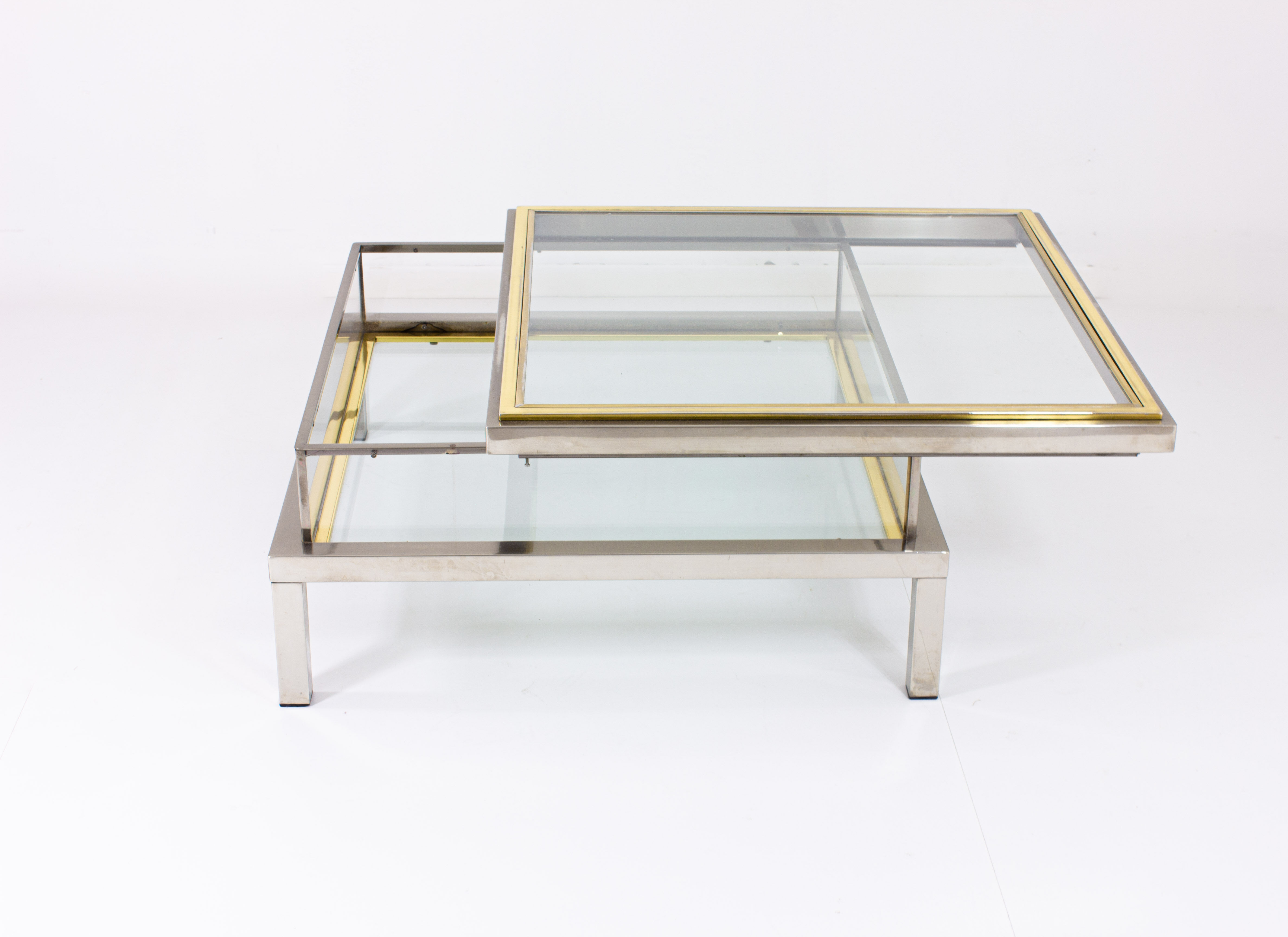 Table coulissante en laiton et chrome