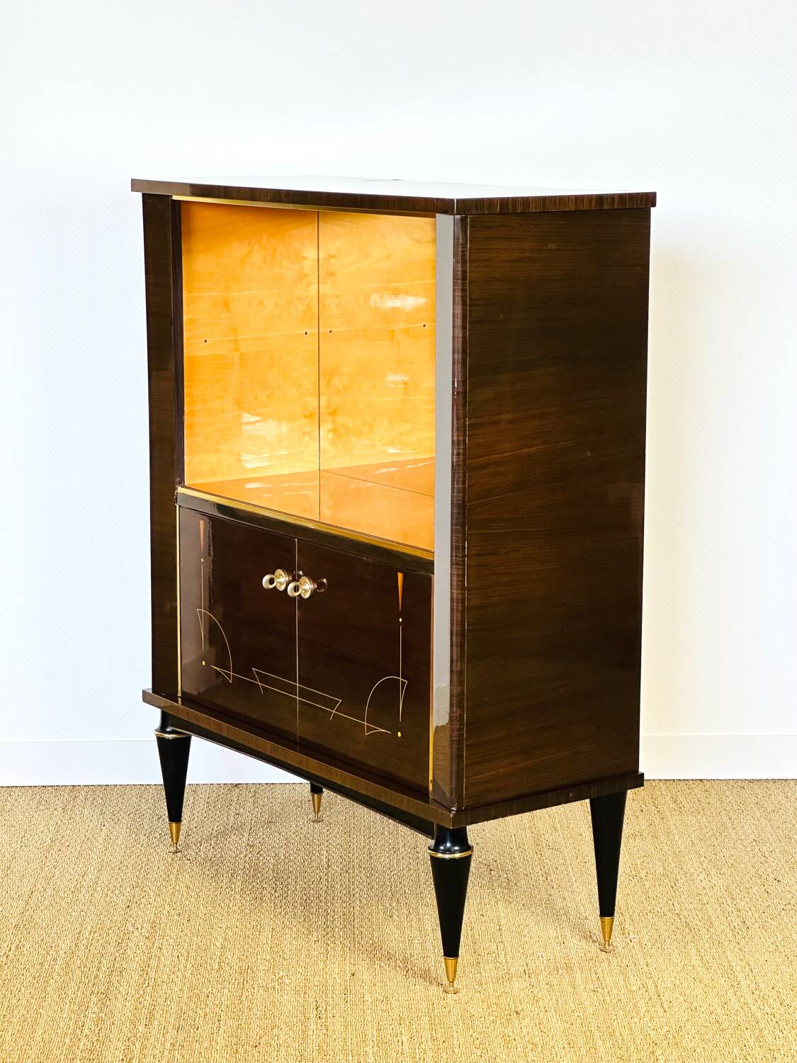 Vitrine art déco en acajou 1940