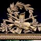 Louis XVI ice, Gilded and carved wood, Pediment with Musical Instruments