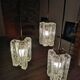 Granada ice glass waterfall pendant light by JT Kalmar 1970