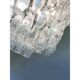 Grand lustre contemporain en verre de Murano transparent « Poliedri »