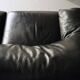 Two seater Maralunga Sofa in Black Leather for Cassina. 1970s
