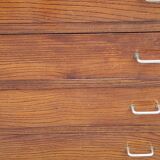 Vintage oak chest of drawers from the 50s with 4 drawers and compass feet