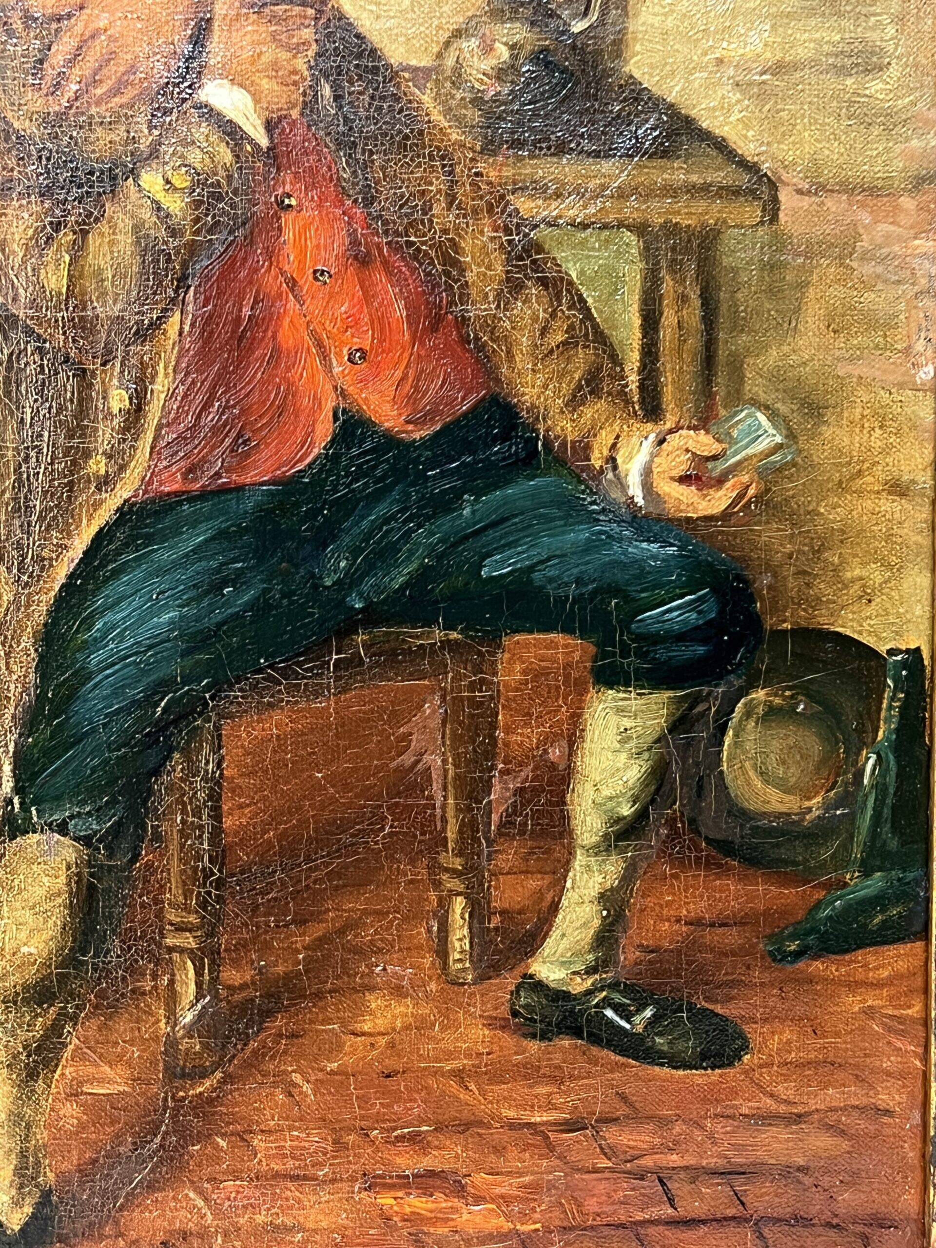 Edouard John E. Ravel is an artist born in Switzerland in 1847 and died in 1920, HST tavern scene