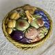 Candy dish (or sugar bowl) barbotine old fruit basket