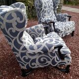 Pair of armchairs with ears