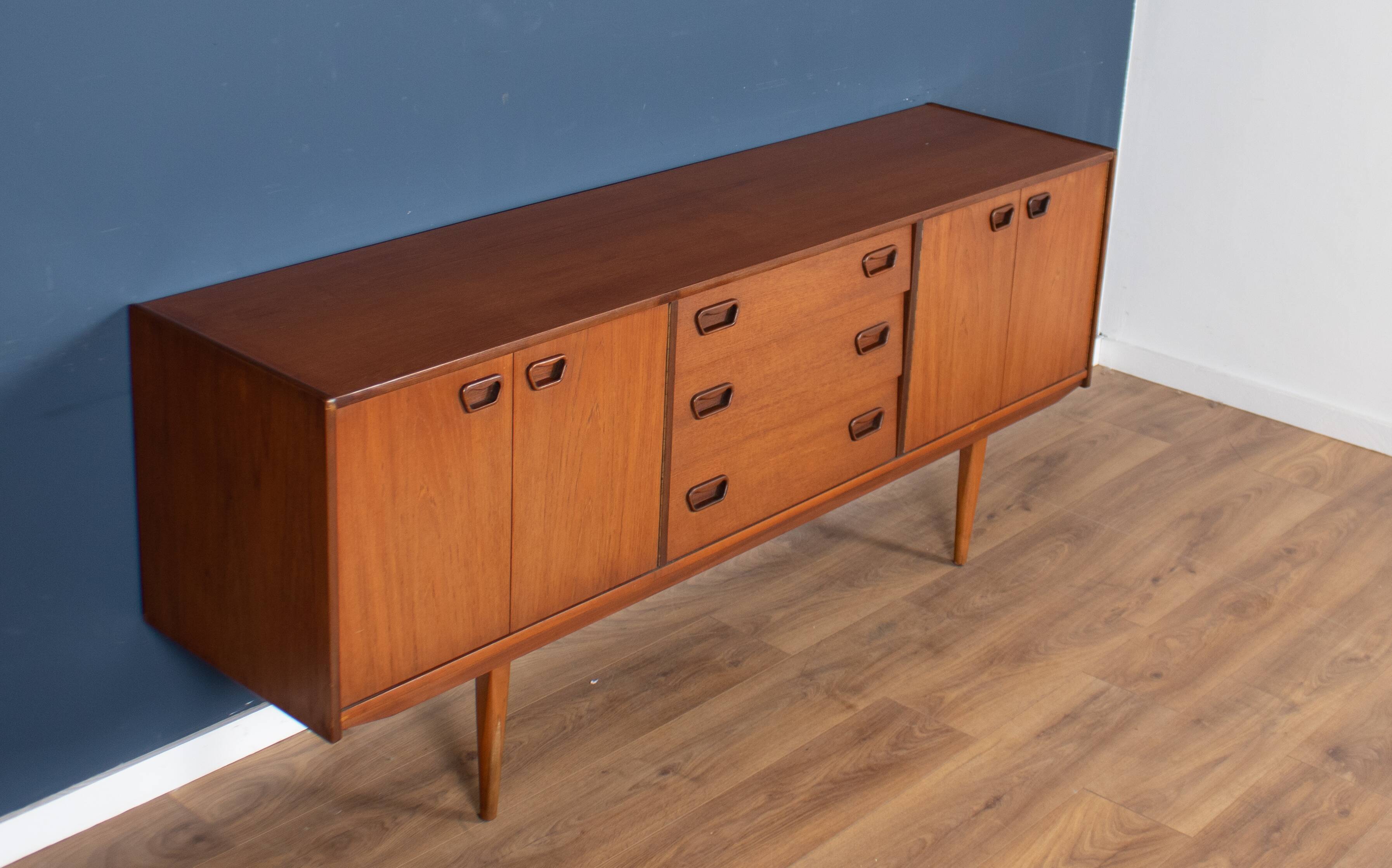 Retro teak 1960s mid century long teak sideboard