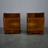 1940s pair of Art Deco bedside tables, Czechoslovakia