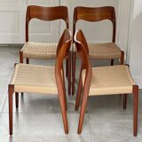 Chaises de salle à manger modèle 71 par Niels Otto Møller, années 1950, lot de 4