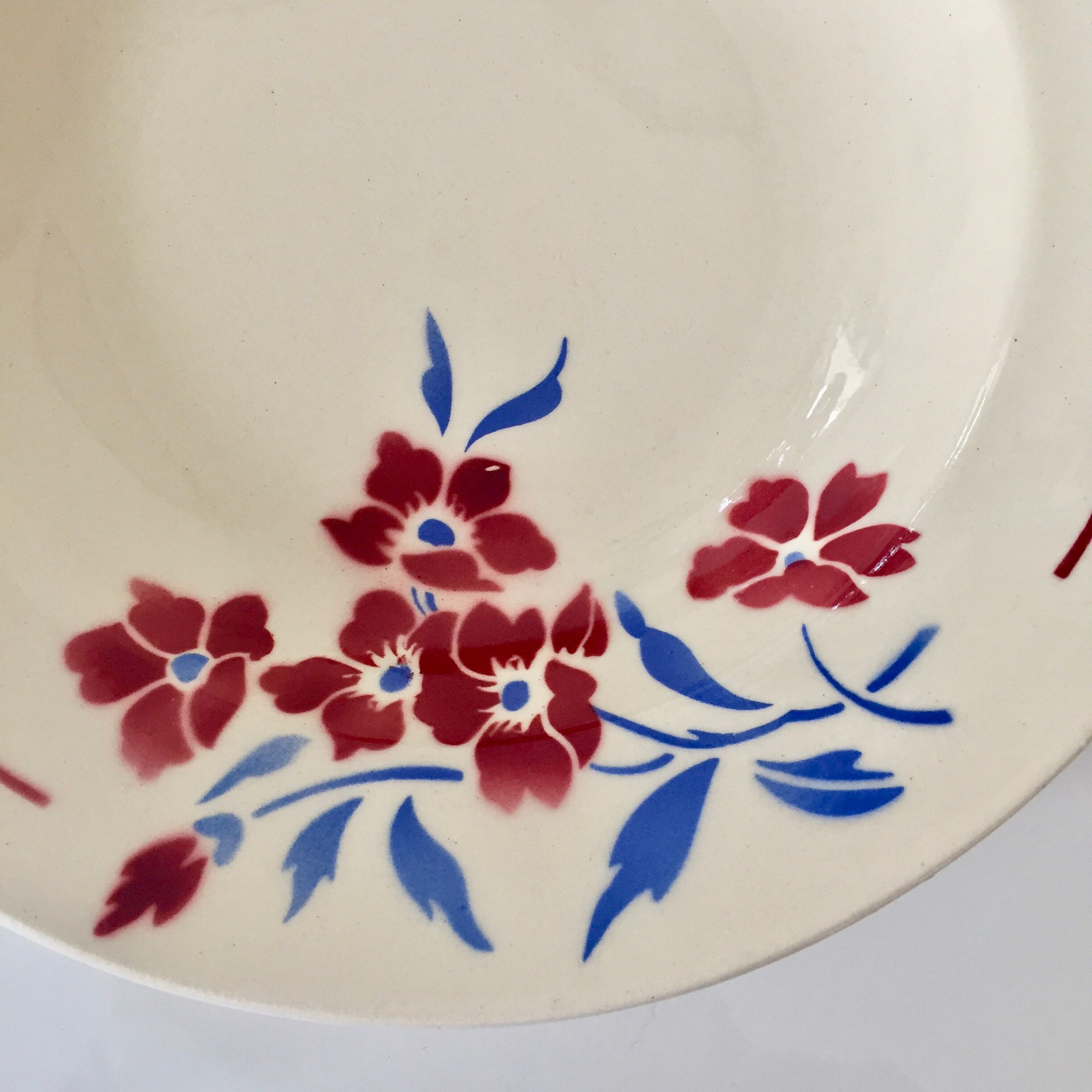 Lot of 6 plates hollow porcelain opaque flowers