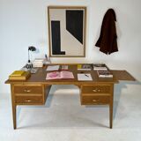Two-sided oak desk, 50s