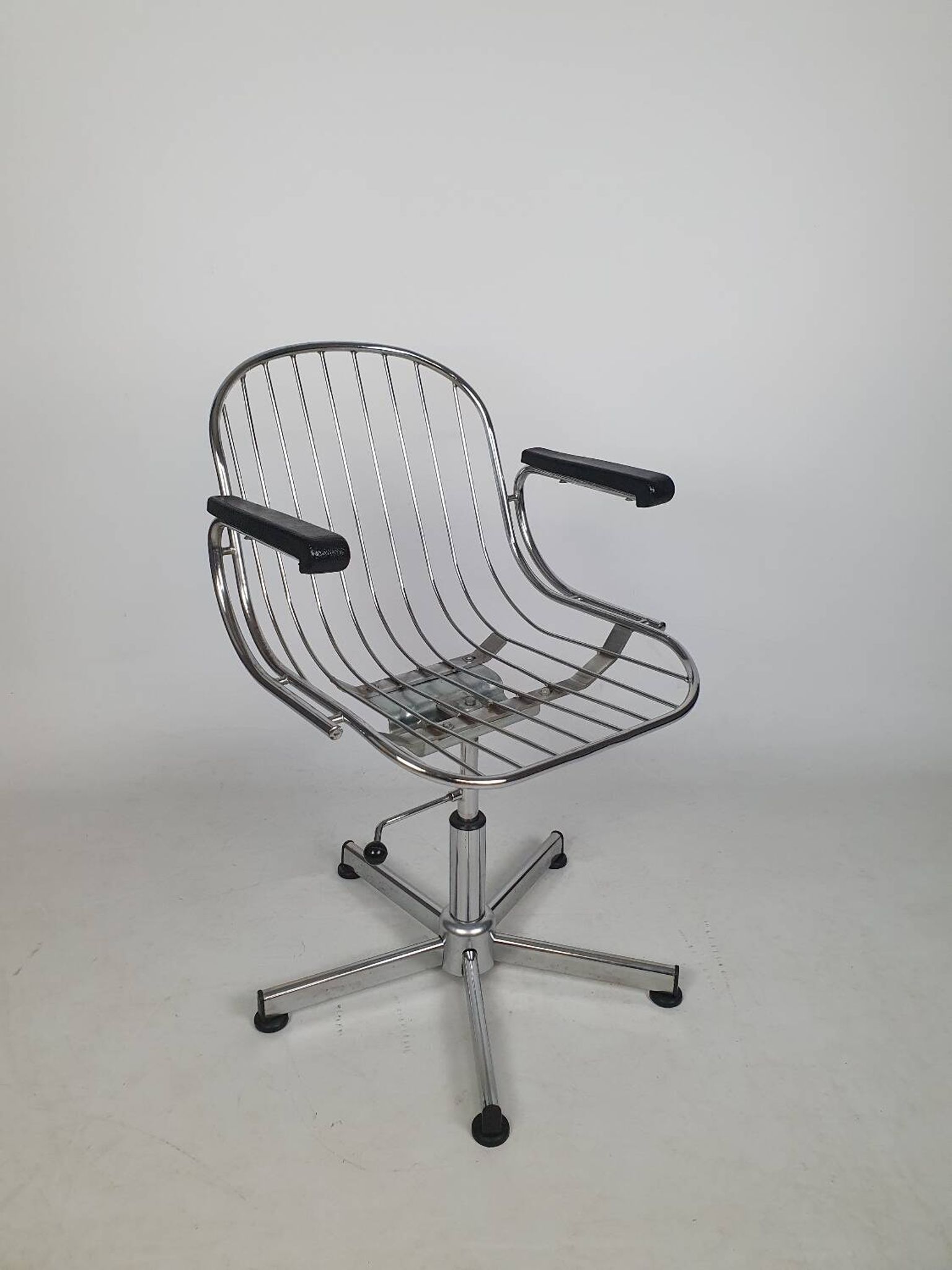 Vintage chrome swivel armchair