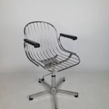 Vintage chrome swivel armchair