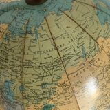 Vintage 1976 terrestrial tripod globe, Taride Philips Challenge world map -