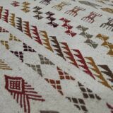 Hand-woven margoum rug in natural wool