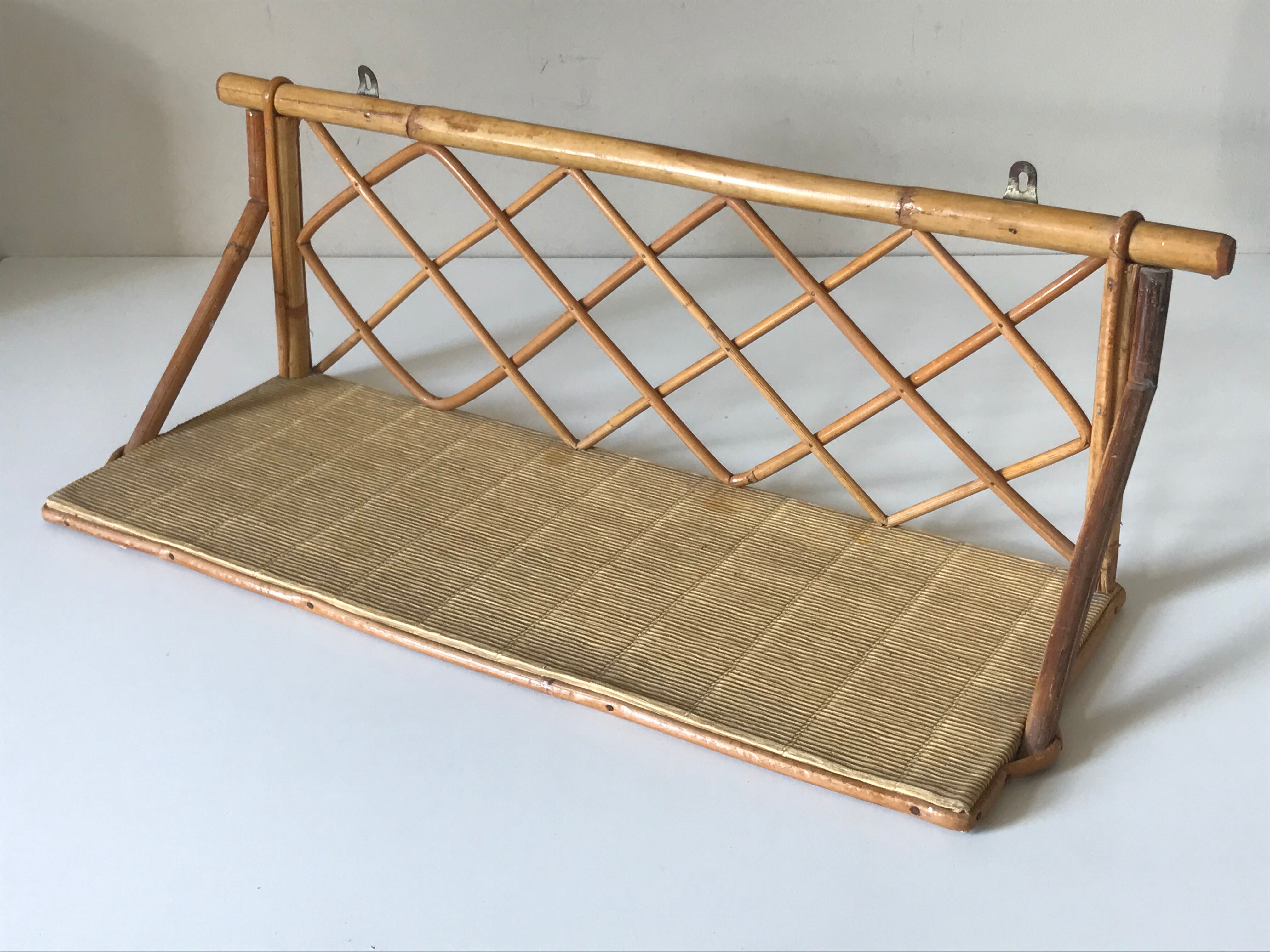 Vintage rattan shelf design 60 years