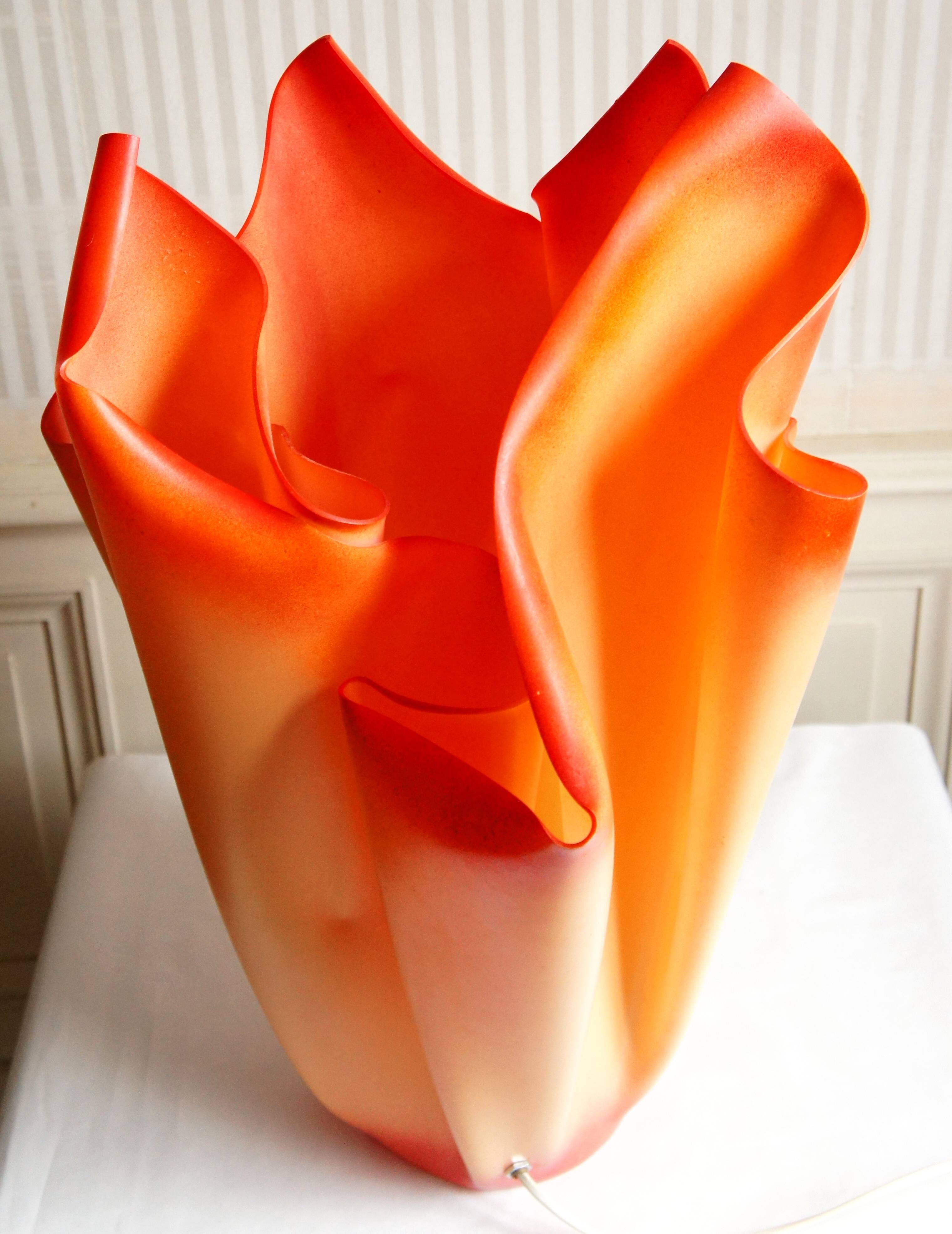 Xl lamp in draped resin, in the style of georgia jacob