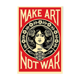 Lithographie signée Shepard Fairey (Obey Giant) : Make art not war