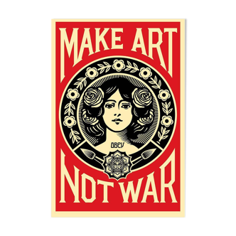 Shepard Fairey (Obey Giant): Make art not war - Signed lithograph