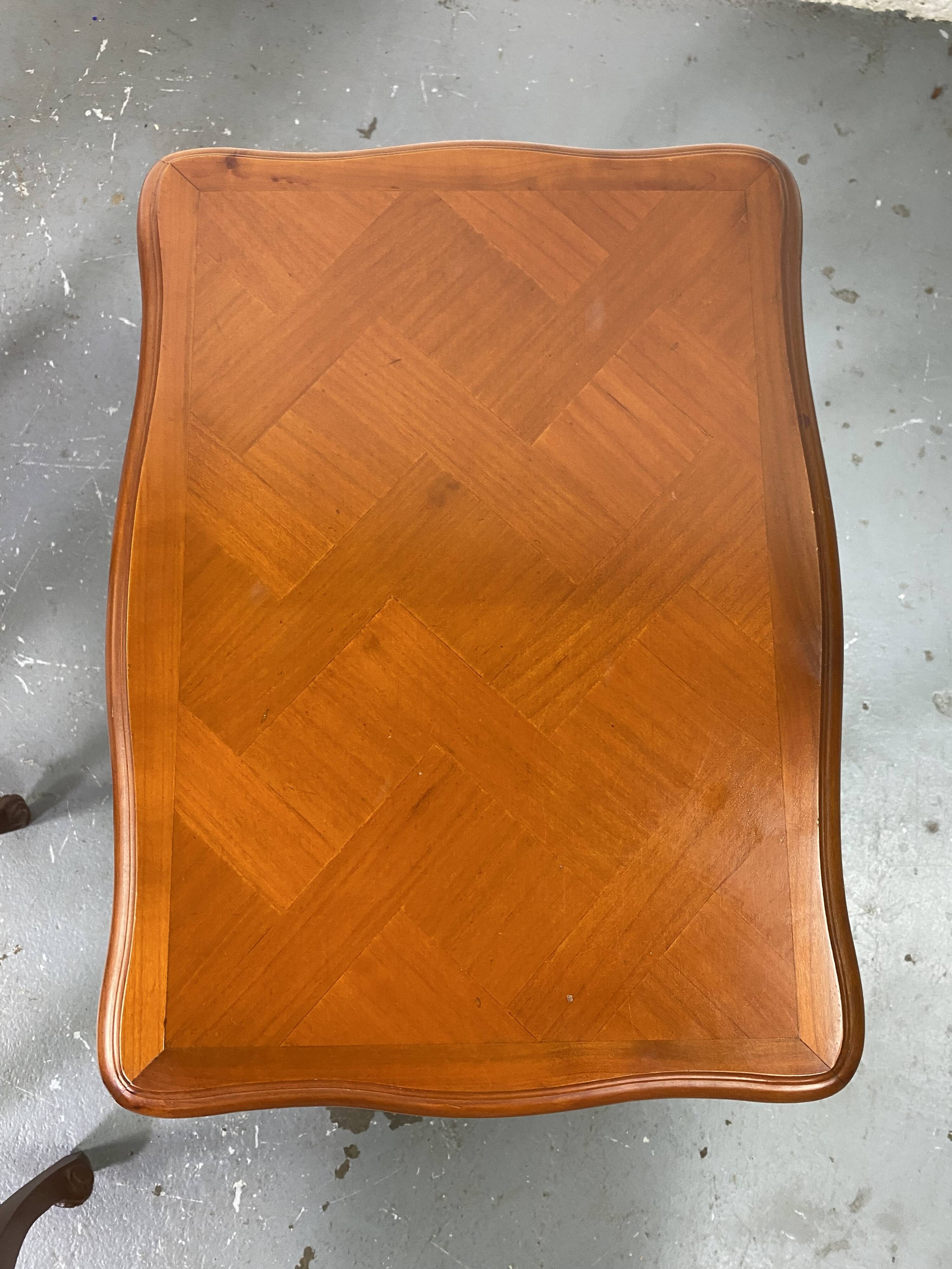 Vintage Louis XV style nesting tables in cherry wood