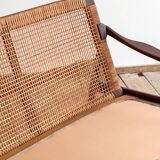 Mid Century Sofa par Hartmut Lohmeyer, teck et cannage