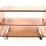 Plexiglas design rolling coffee table