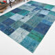 Oversized blue and green wool turkish carpets