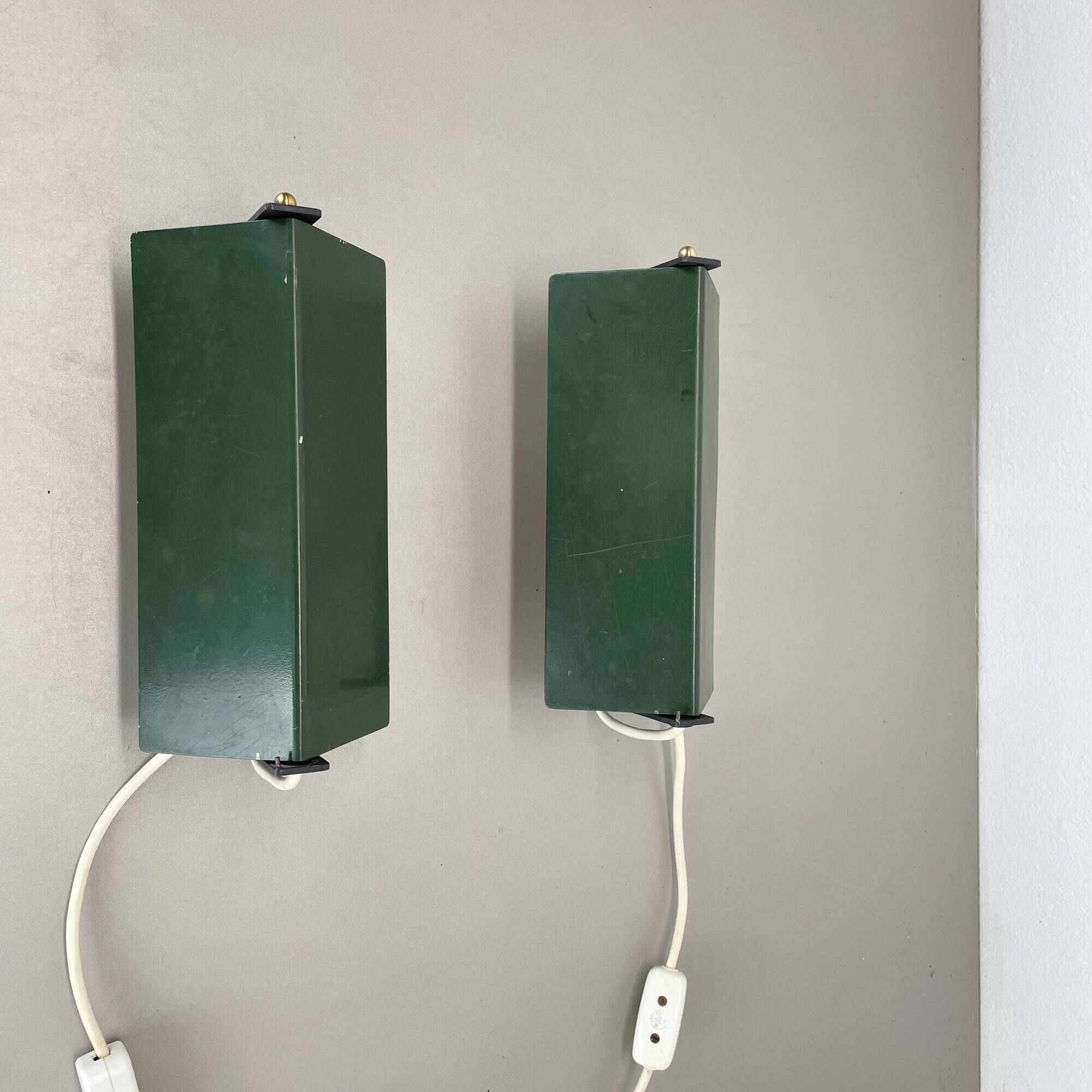 set of 2 cubic Charlotte Perriand LES ARCS Style Wall Lights, FRANCE 1960s