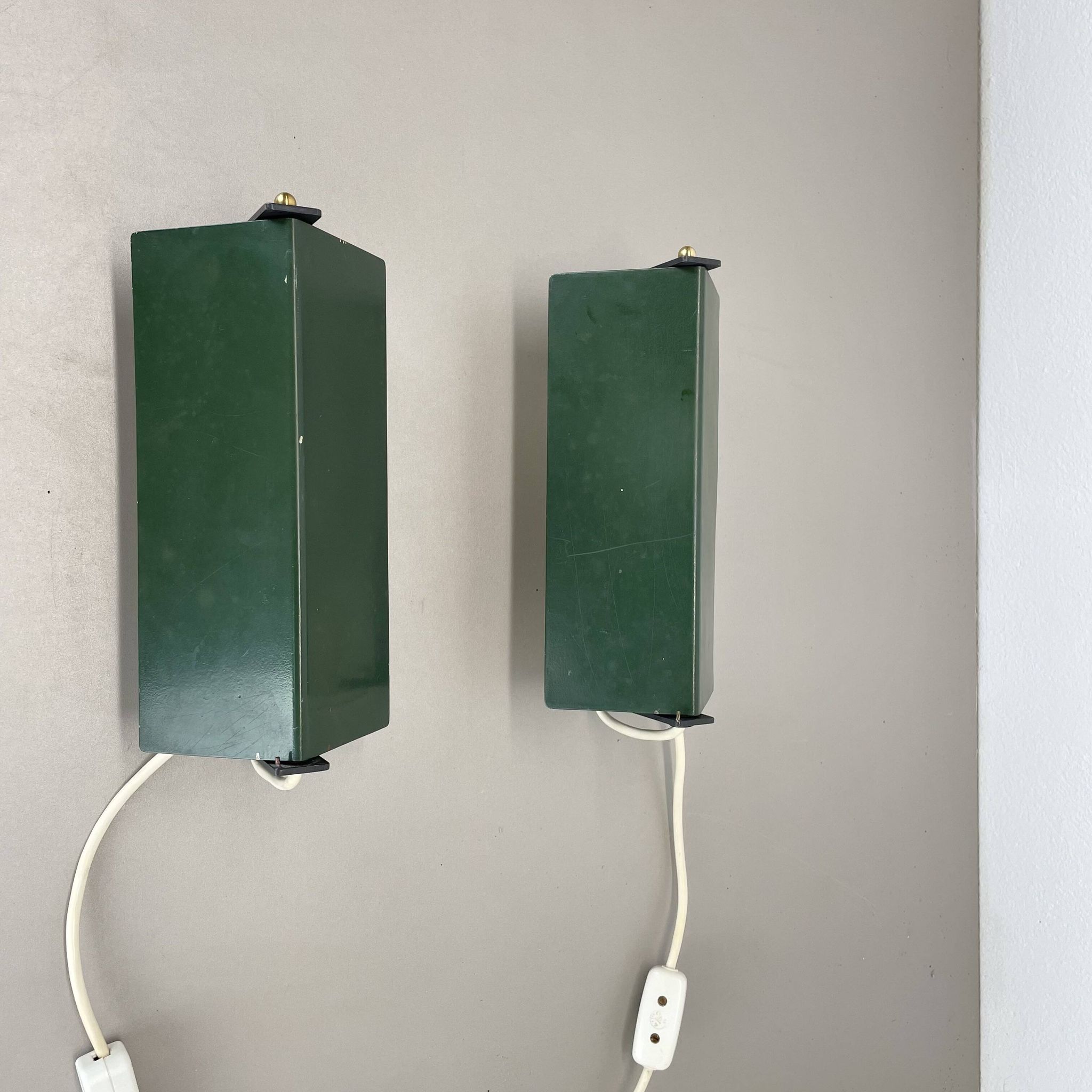 set of 2 cubic Charlotte Perriand LES ARCS Style Wall Lights, FRANCE 1960s