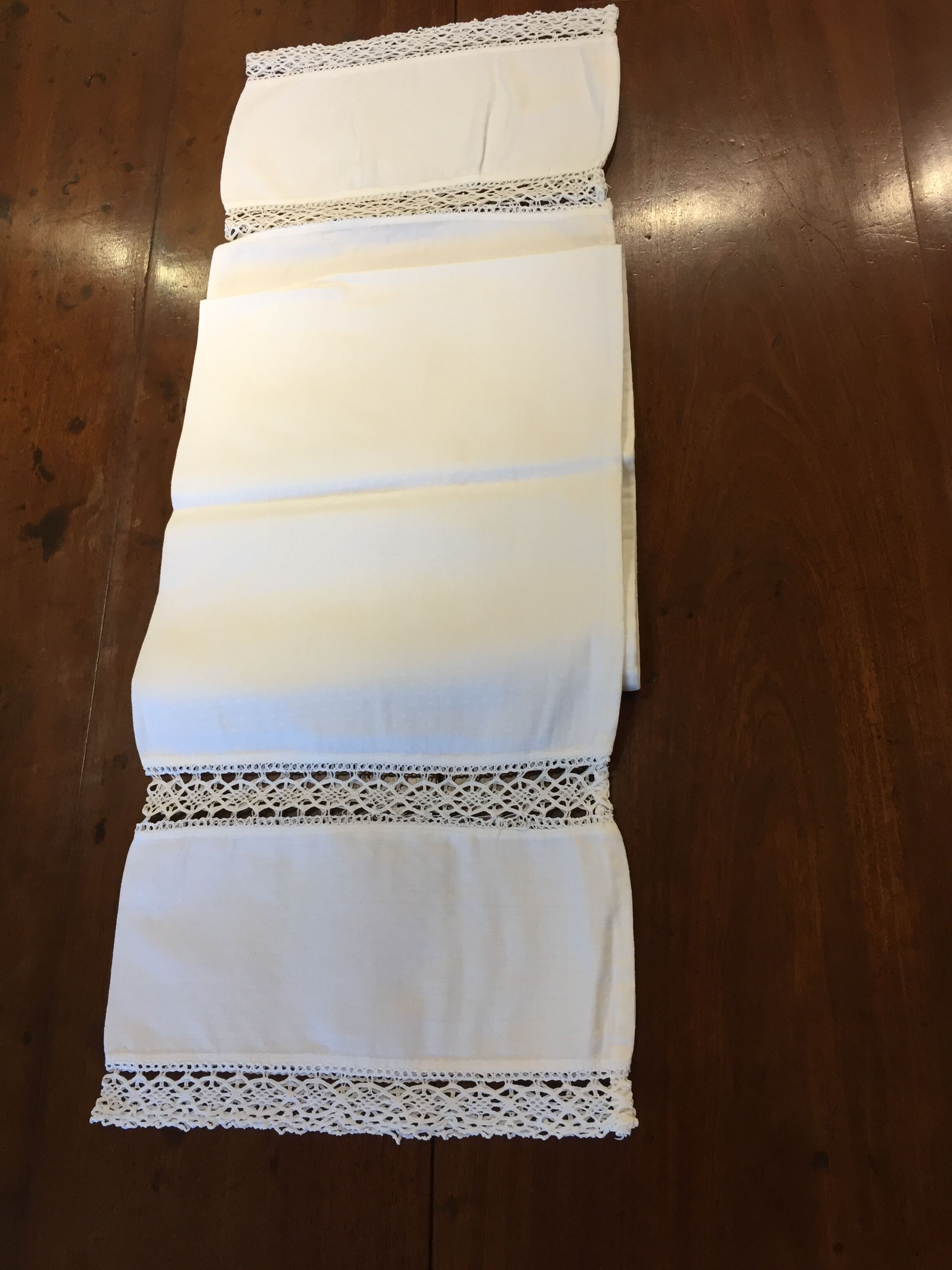 Cover of bolster old cotton and lace