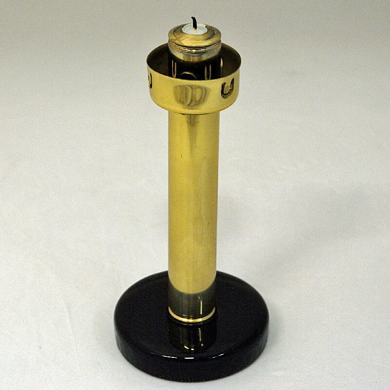 Swedish Candle holder with coloured glassdome by Östlings, Gnosjö 1960s