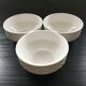 Set of 3 white slip bowls