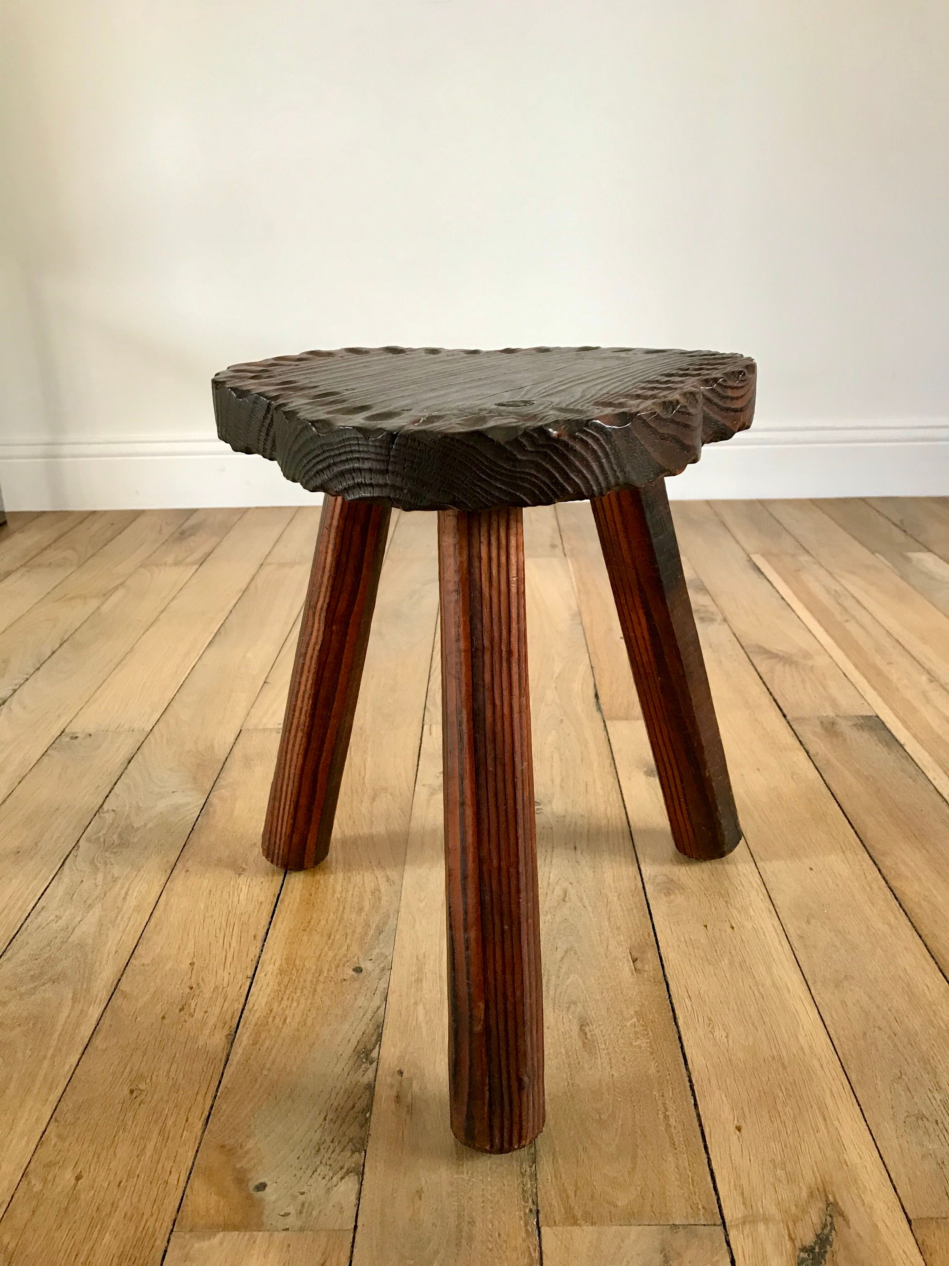 Cowherd stool tripod brutalist style 40s-50s