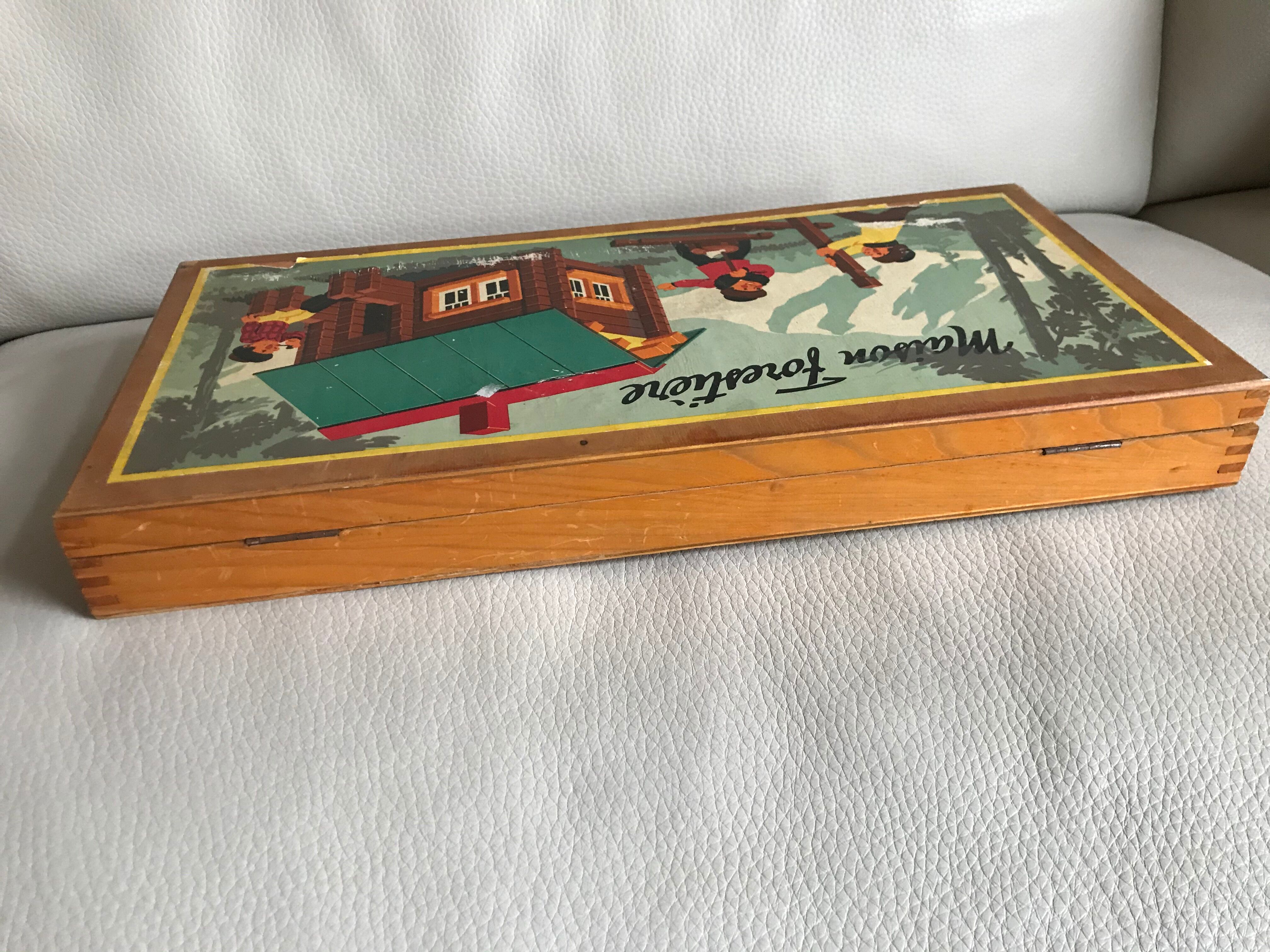 Vintage wooden construction game "Forest House" Jura Game