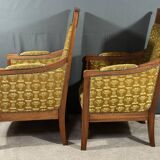 Pair of "Bergère" Armchairs in Mahogany, Empire Period – Early 19th Century
