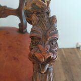1920 sculpted office armchair with griffon head