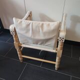 White leather safari armchair