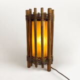 Lampe en bois jungle années 80