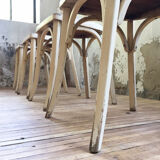 Set 4 white Baumann chairs