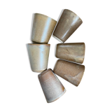 6 Digoin stoneware cups