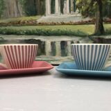 4 vintage ceramic coffee mugs edited by lbvyr circa