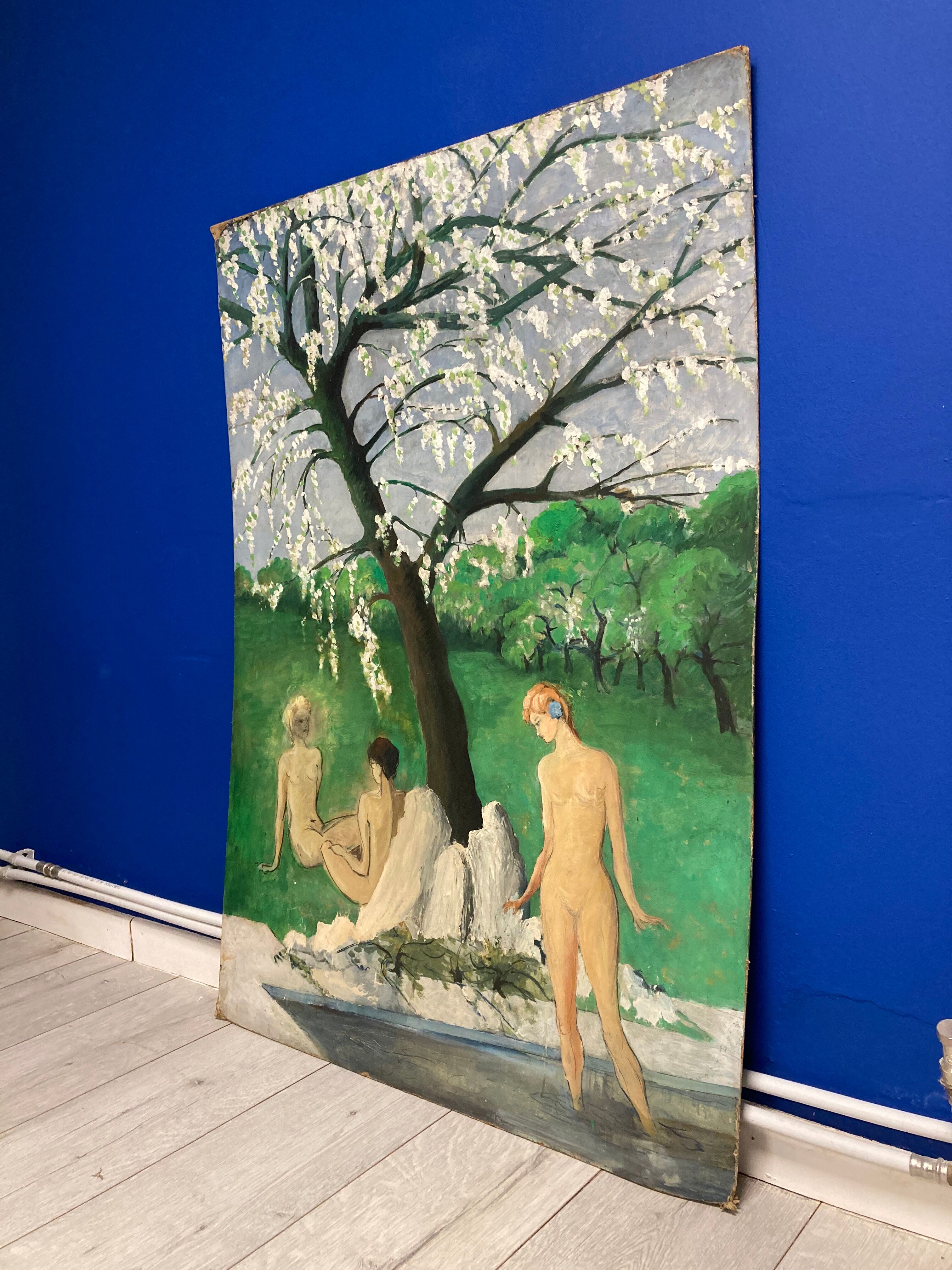 Oil on sign "The Three Graces"