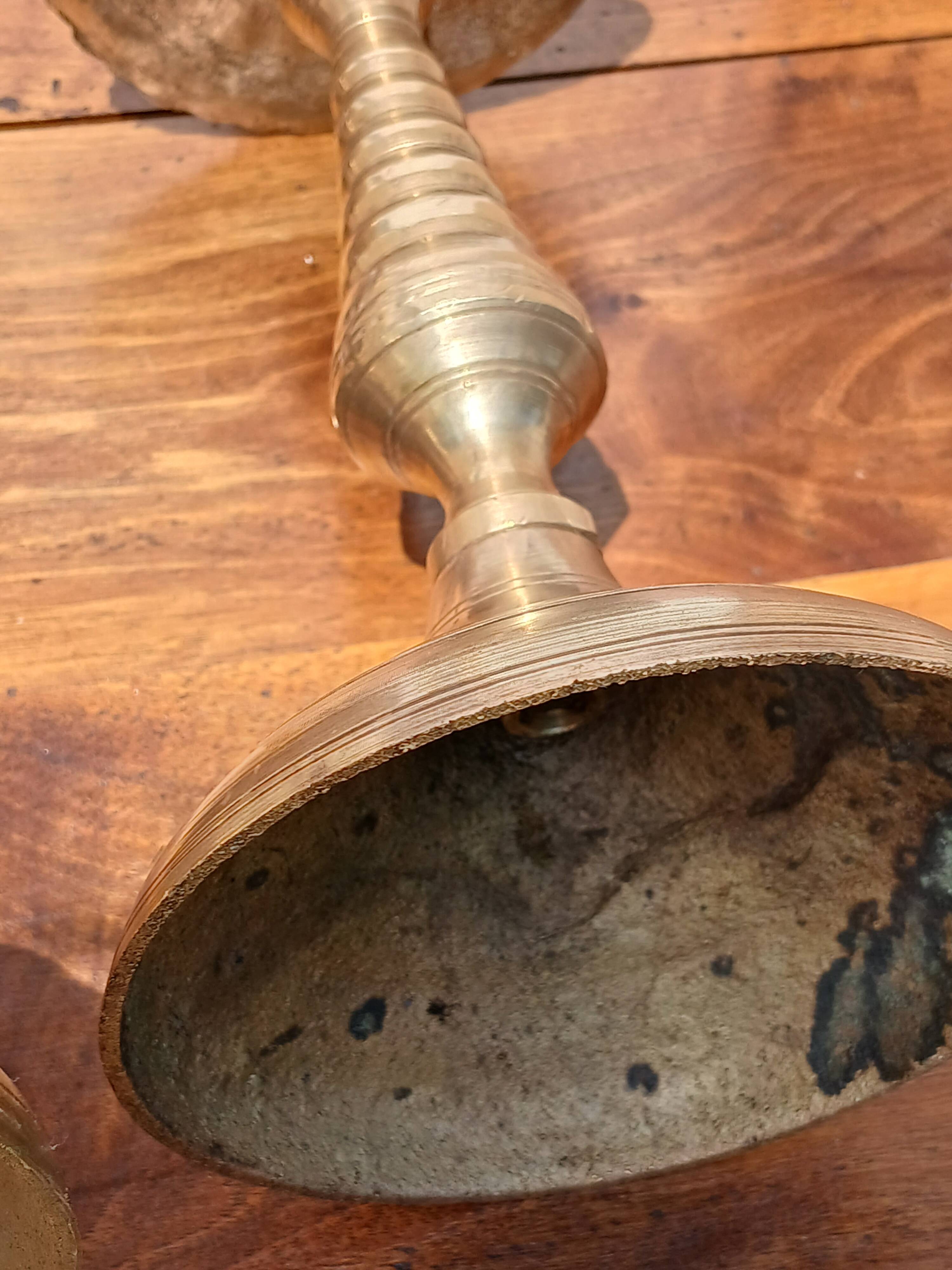 pair of vintage bronze candlesticks from the 1940s