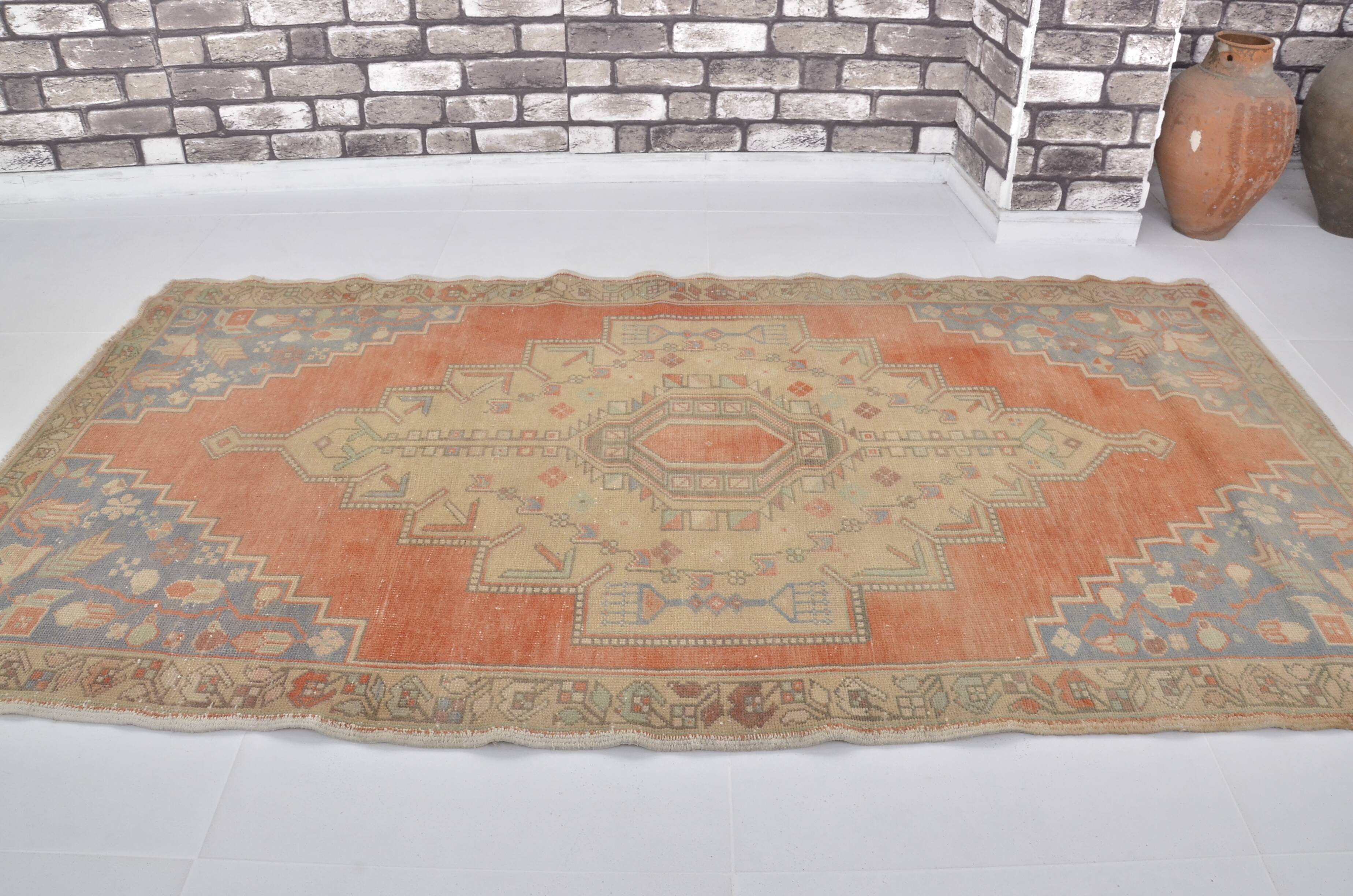 Oushak Handknotted Vintage Carpet sku 2414