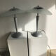Gray lamp with oval frosted glass lampshade