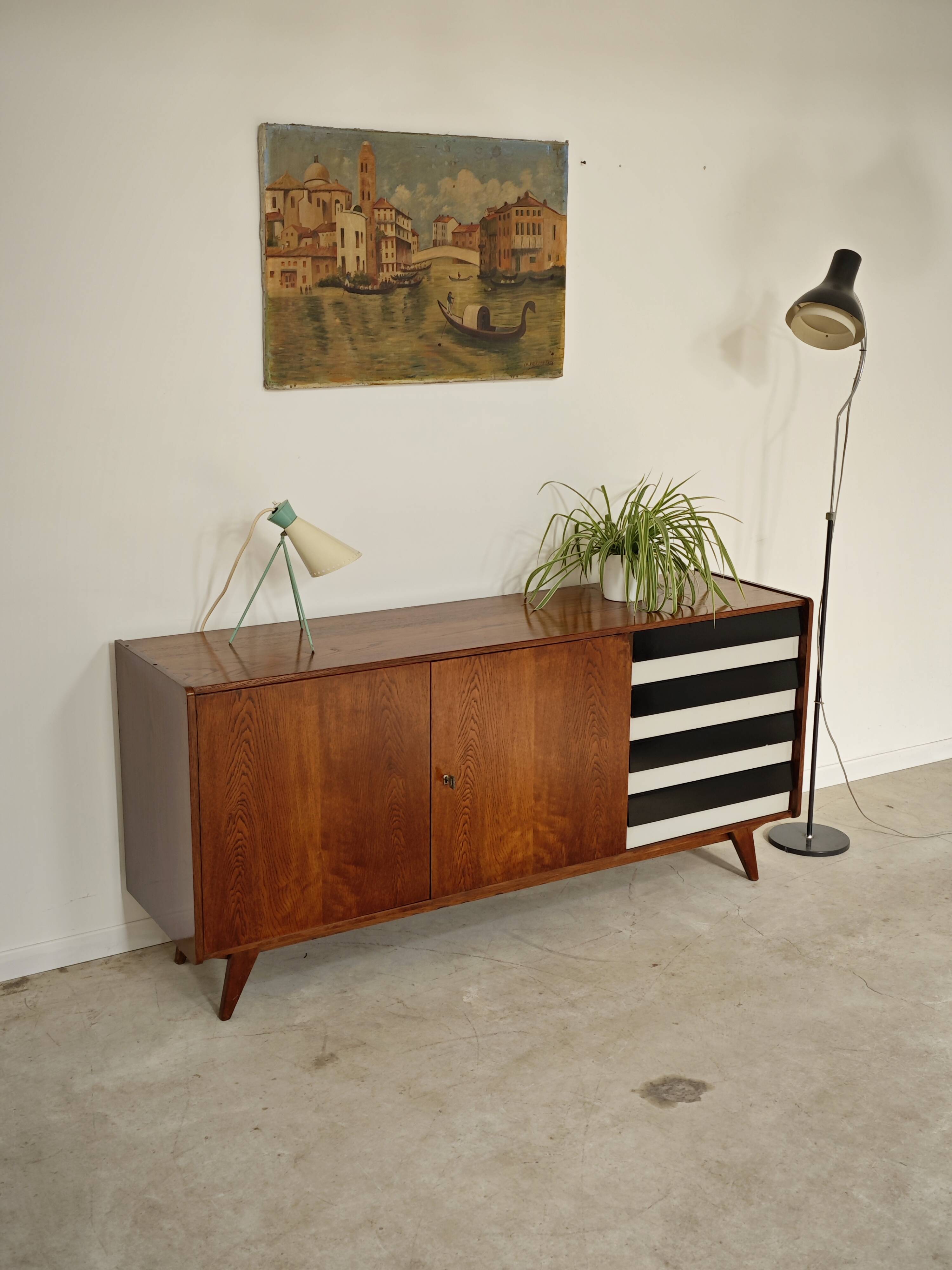 Black and white U 460 sideboard by Jiri Jiroutek for Interier Praha 1960